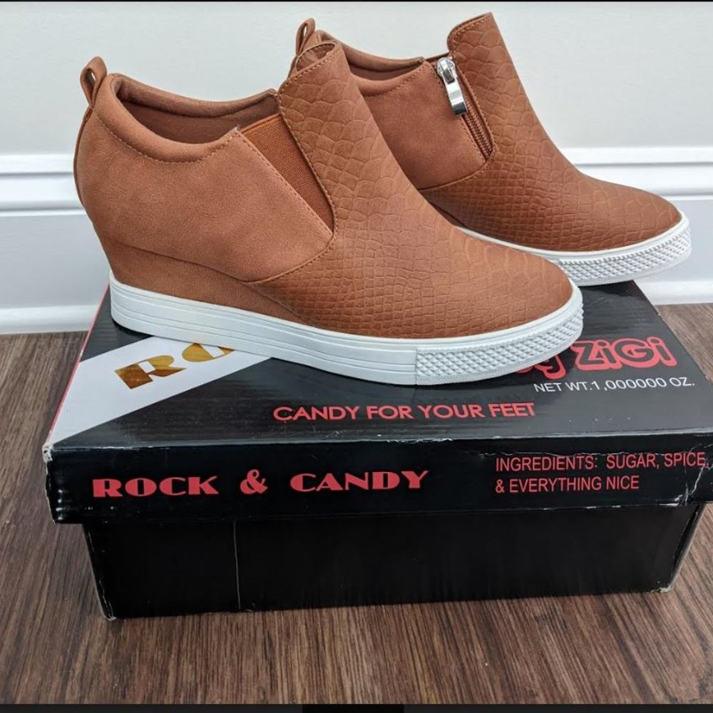 Rock & Candy Tan High Heel Boots